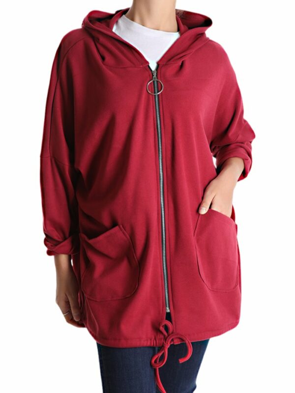 Women's Cardigan with Hood and Zipper